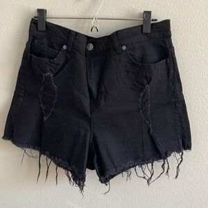 NWT Black Distressed Women's Shorts Size 14